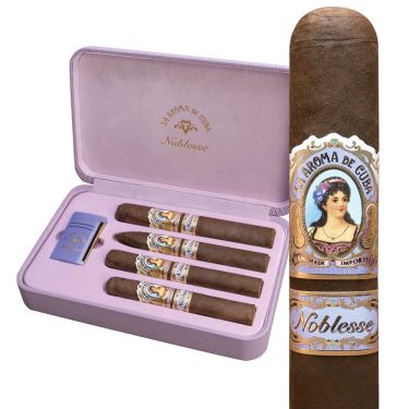 Photo of La Aroma de Cuba Noblesse 4-Cigar + ST Dupont Gift Set Sampler by La Aroma de Cuba '93-95 Rated' Super Sampler